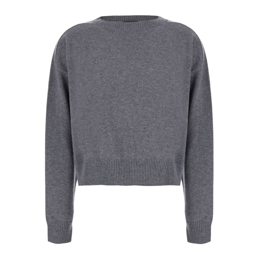 Leplain Women Cropped Round Neck 12Gg Is A Gray Unisex Cashmere Sweater